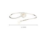 Sterling Silver Pearl & Crystal Sand Dollar Bangle