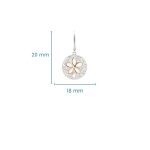 Sterling Silver White Crystal Sand Dollar Earrings
