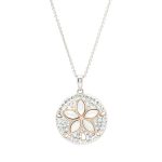Sterling Silver White Crystal Sand Dollar Necklace