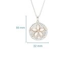 Sterling Silver White Crystal Sand Dollar Necklace