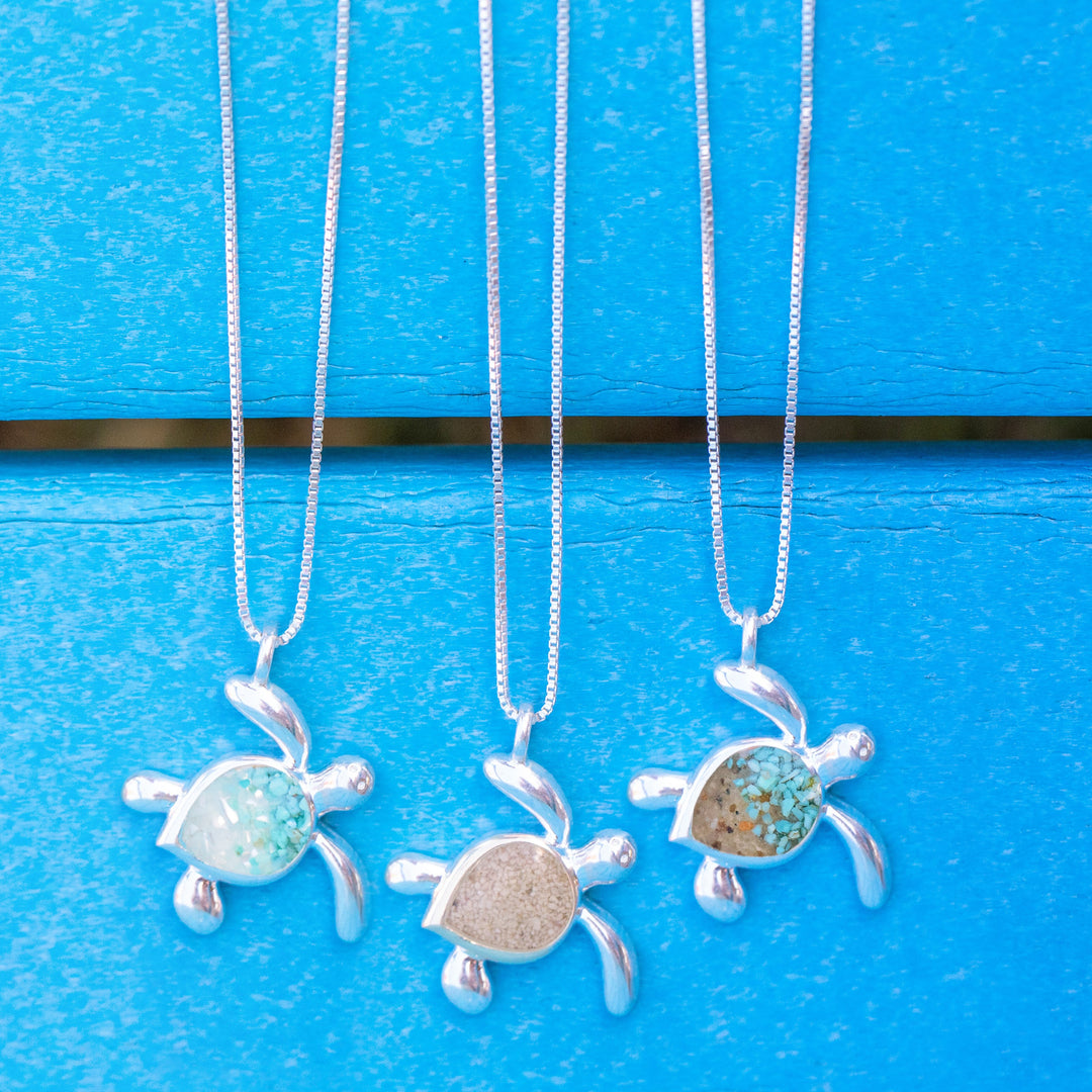 Turtle Necklace - Turquoise Gradient (FMB Sand)