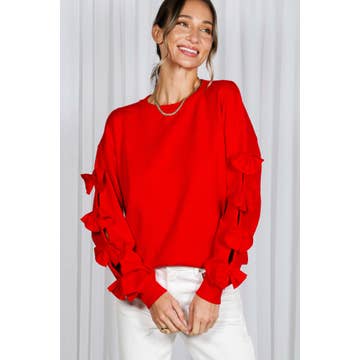 Bow sleeve detail sweater