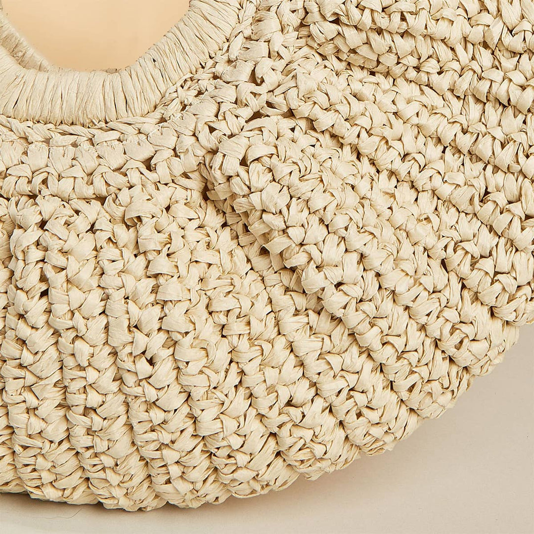 Half Moon Straw Bag