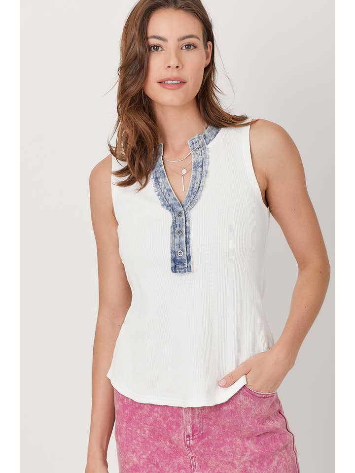 Mystree Sleeveless Henley