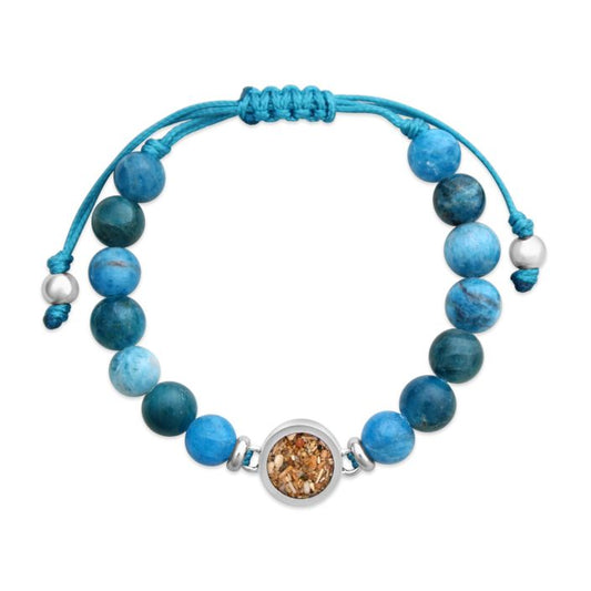 Beaded Bracelet Adjustable - Round - Apatite (FMB Sand)