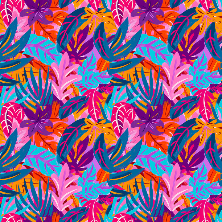 Girls Tropical Ruffle Dress