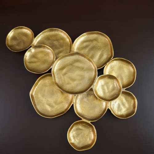 Gold Textured 11-Plate Cluster Platter