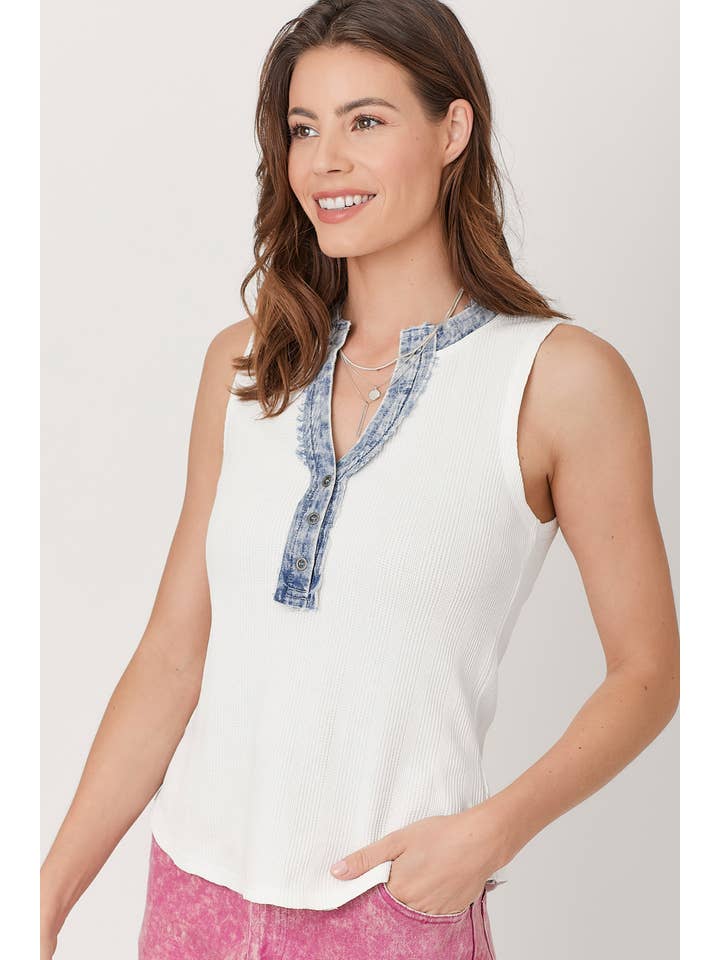 Mystree Sleeveless Henley