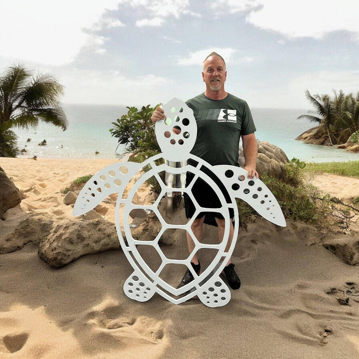 Sea Turtle Outdoor Wall Art, Weatherproof PVC