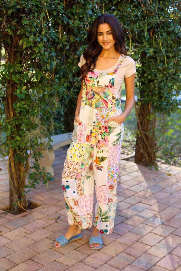 Sacred Threads Floral Overalls