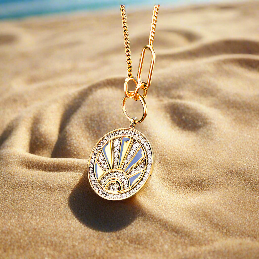 14KT Gold Vermeil Sun Necklace
