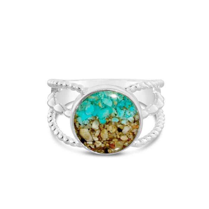 Boho Ring Round SZ 7-9 - Turquoise Gradient (FMB Sand)