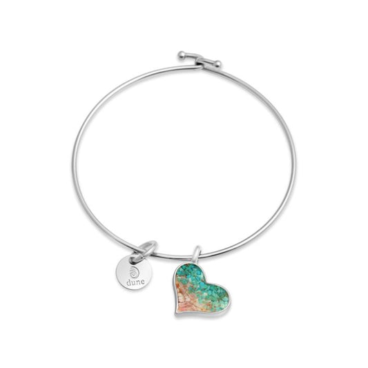 Beach Bangle - Heart - Turquoise Gradient (FMB Sand)