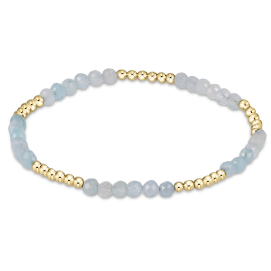 E Newton Blissful Pattern 2.5MM Bead Bracelet Aquamarine