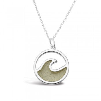 BC - Silver Plated Brass Cresting Wave Necklace (FMB Shells)