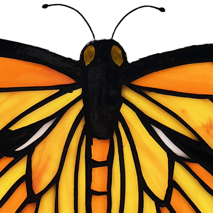 Monarch Butterfly Stained Glass Panel