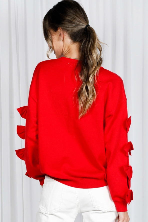 Bow sleeve detail sweater