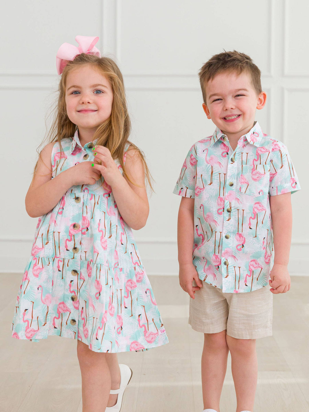 Boys Flamingo Button Down Shirt