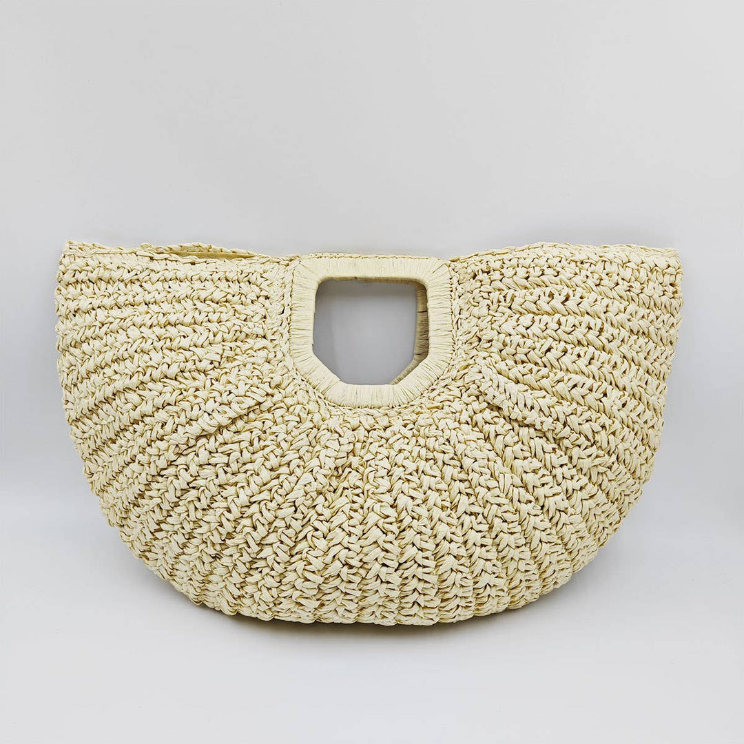 Half Moon Straw Bag