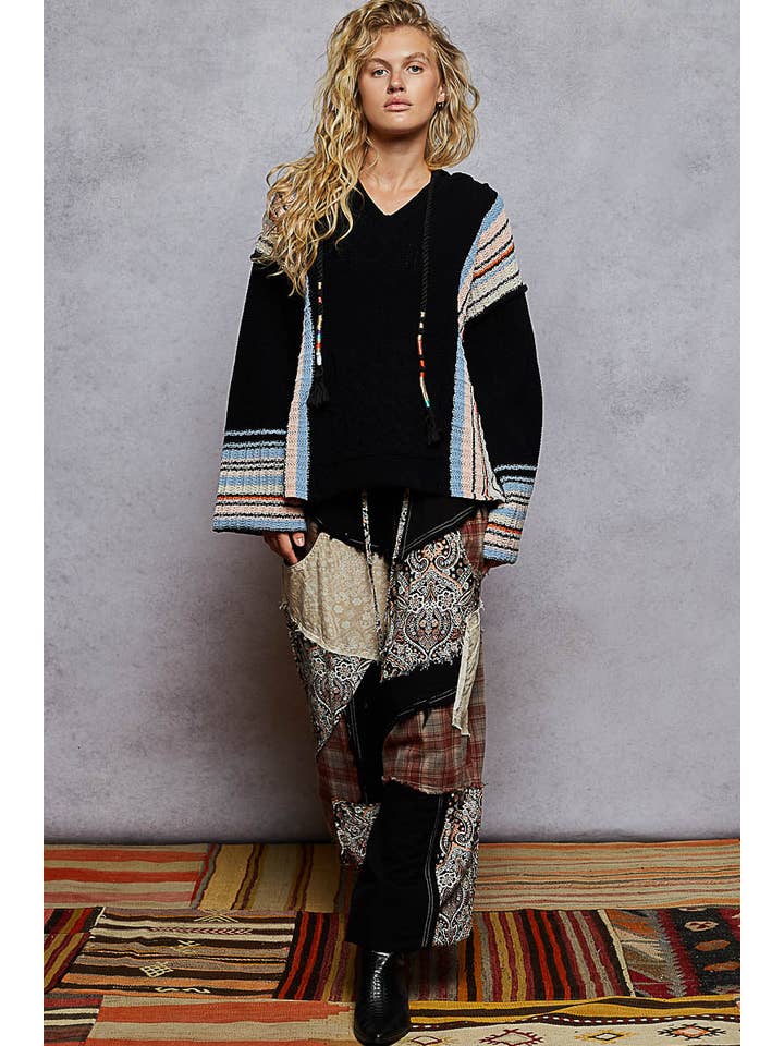 Boho Striped Baja Hoodie