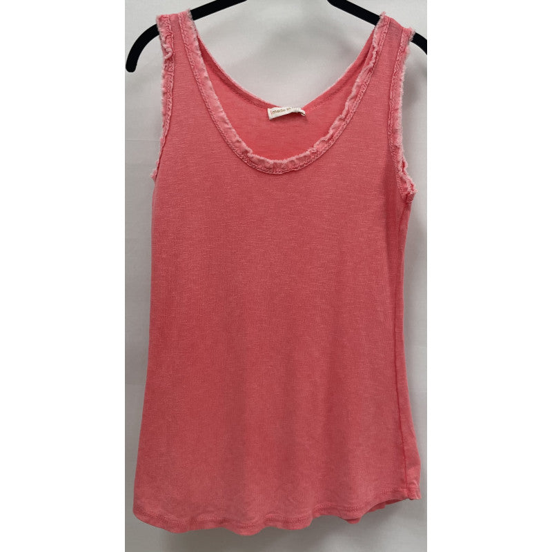 Look Mode Cotton Tank Raw Edge