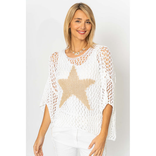 Crochet Sweater with Gold Star