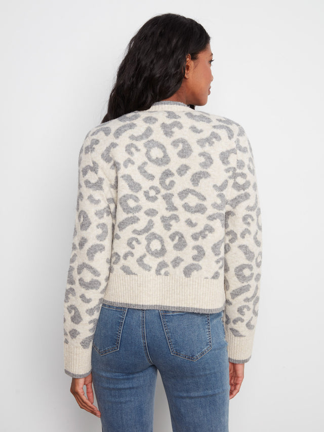 Charlie B Leopard Bow Tie Cardigan