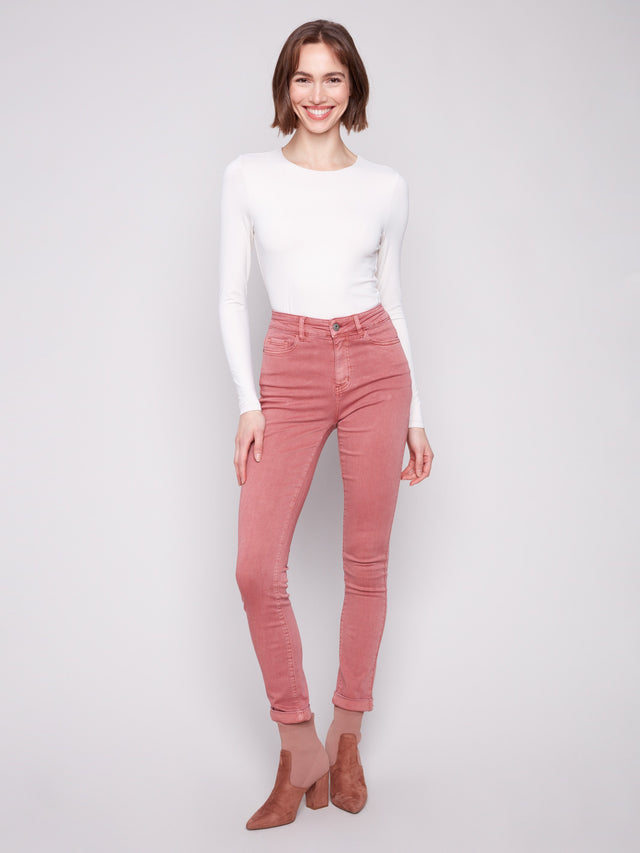 Charlie B Cuffed Hem Twill Jeans