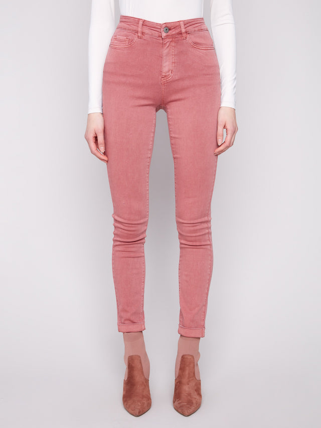 Charlie B Cuffed Hem Twill Jeans