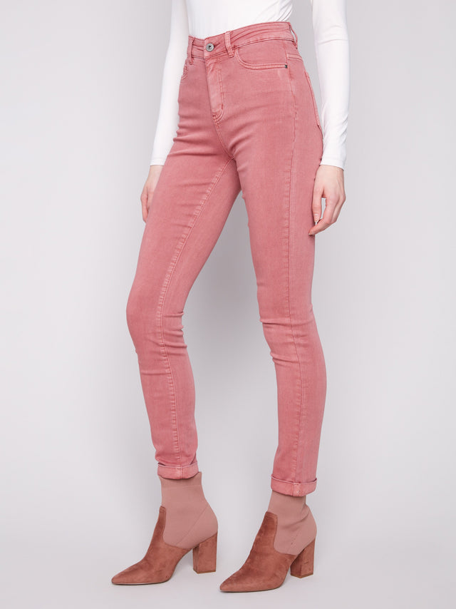 Charlie B Cuffed Hem Twill Jeans