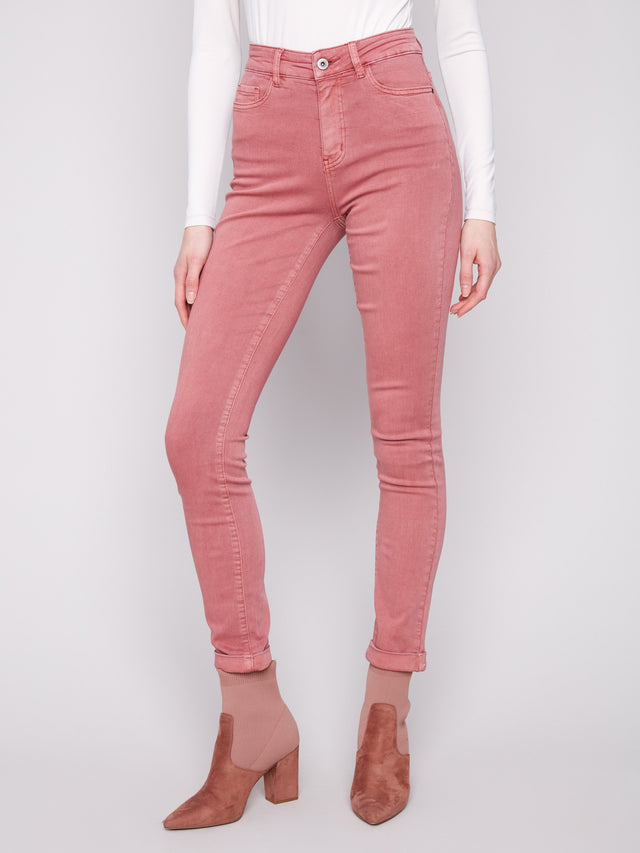 Charlie B Cuffed Hem Twill Jeans