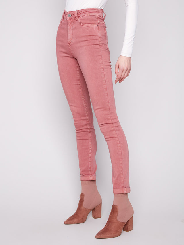 Charlie B Cuffed Hem Twill Jeans