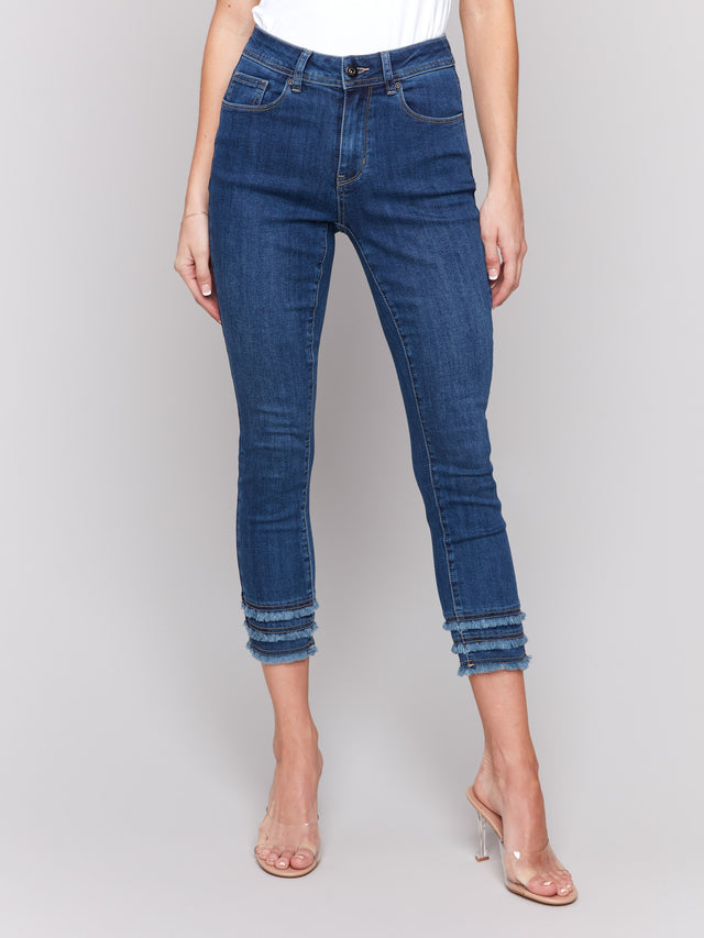 Charlie B Frayed Hem Jeans