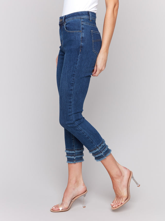 Charlie B Frayed Hem Jeans