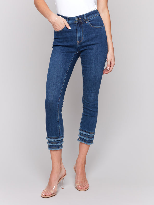 Charlie B Frayed Hem Jeans