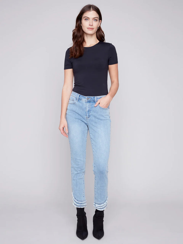 Charlie B Frayed Hem Jeans