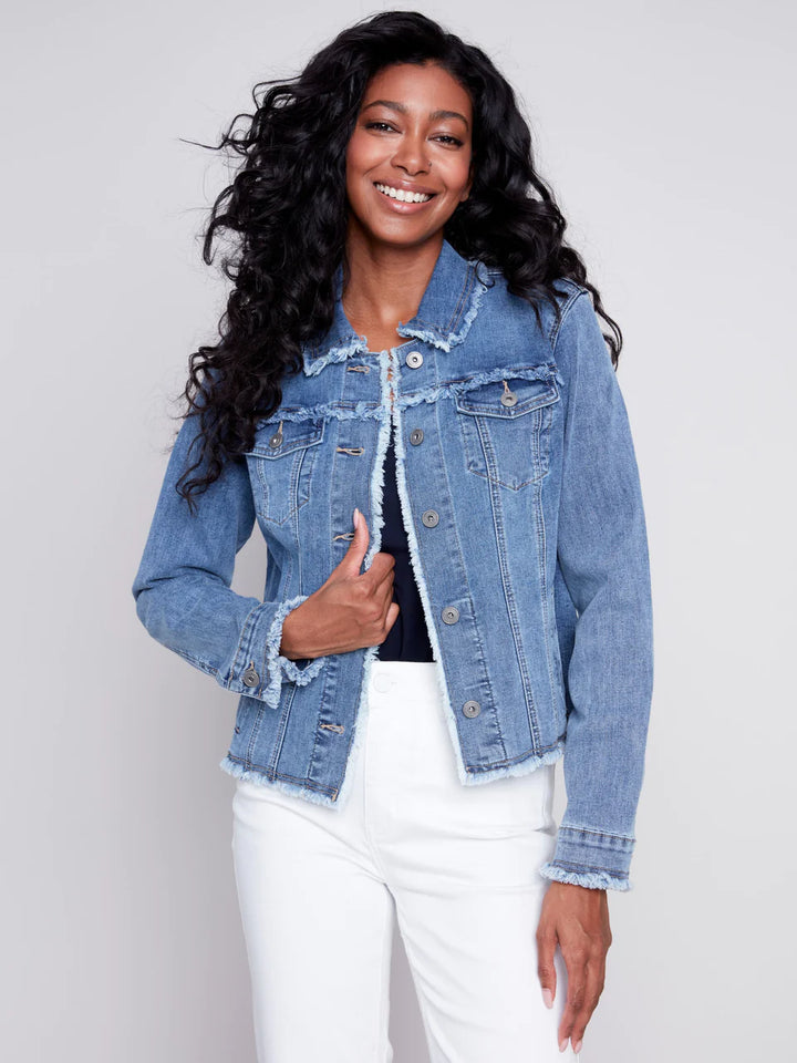 Charlie B Fringed Jean Jacket