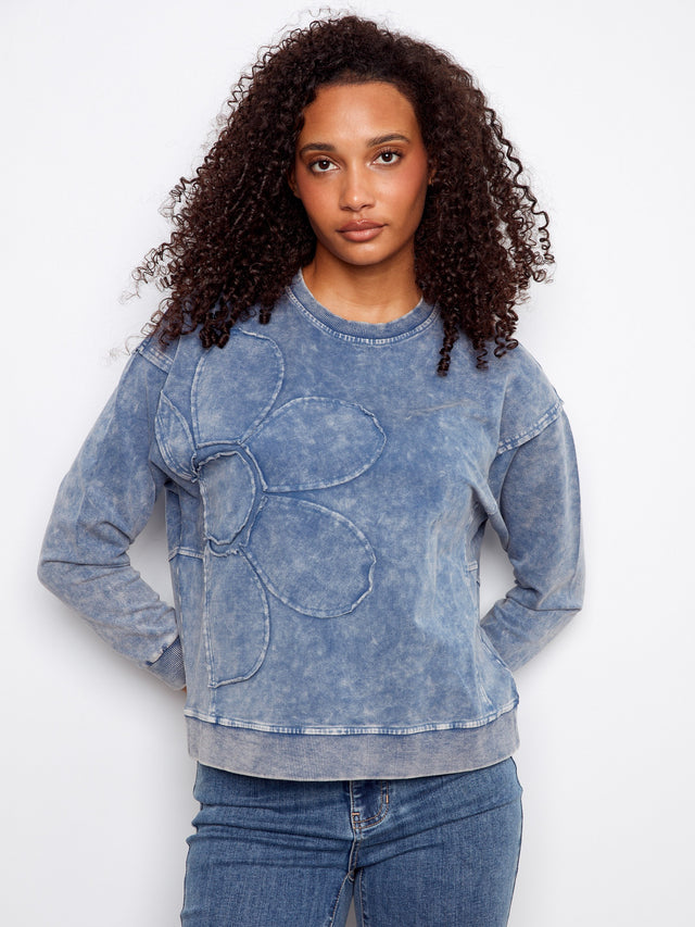 Charlie B Top w/ Flower Design