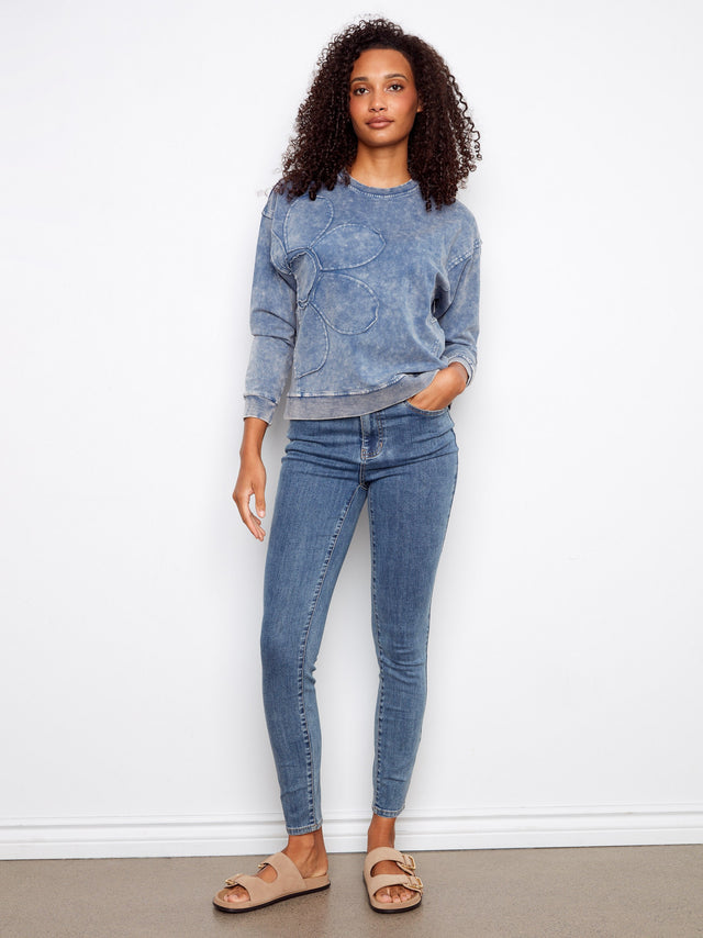 Charlie B Top w/ Flower Design
