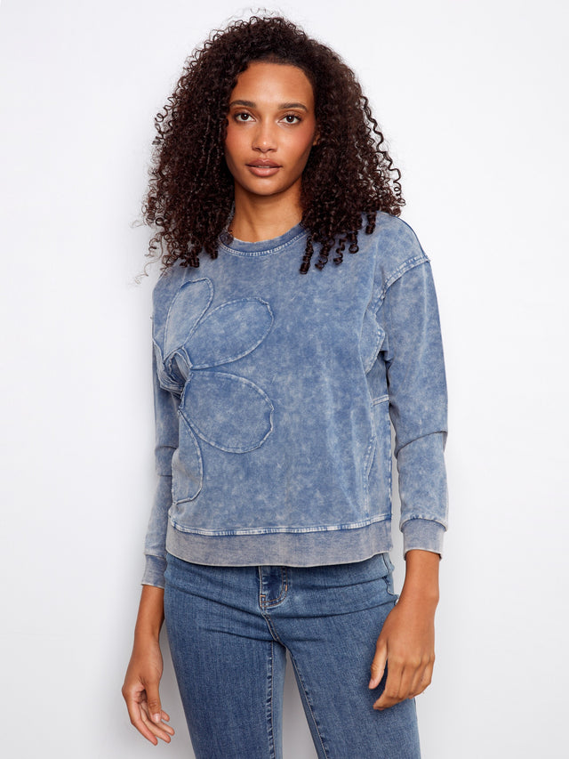 Charlie B Top w/ Flower Design