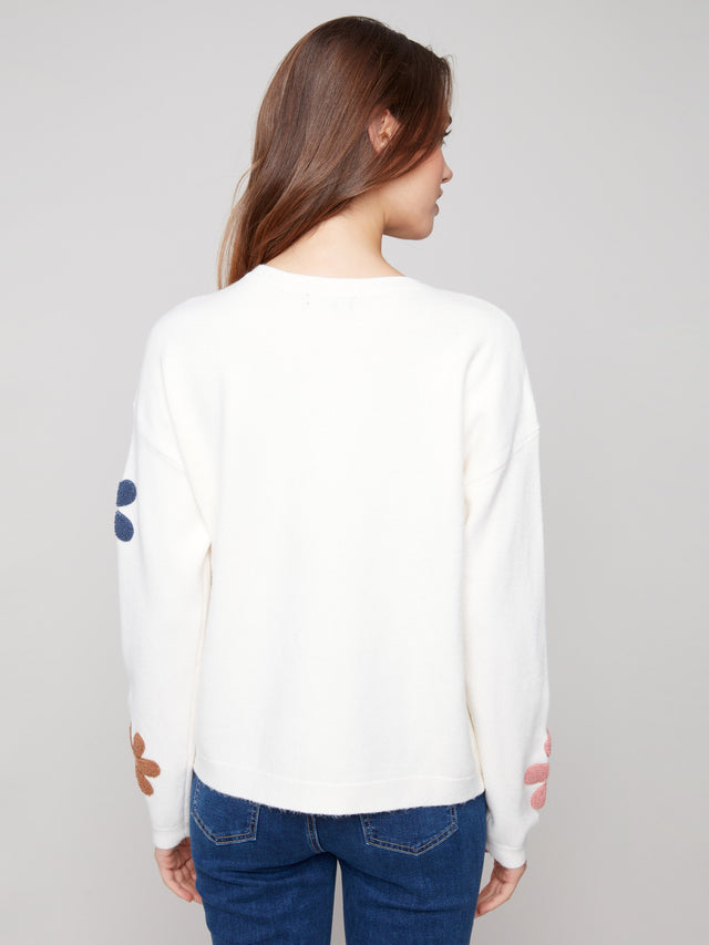 Charlie B Boucle Flower Sweater