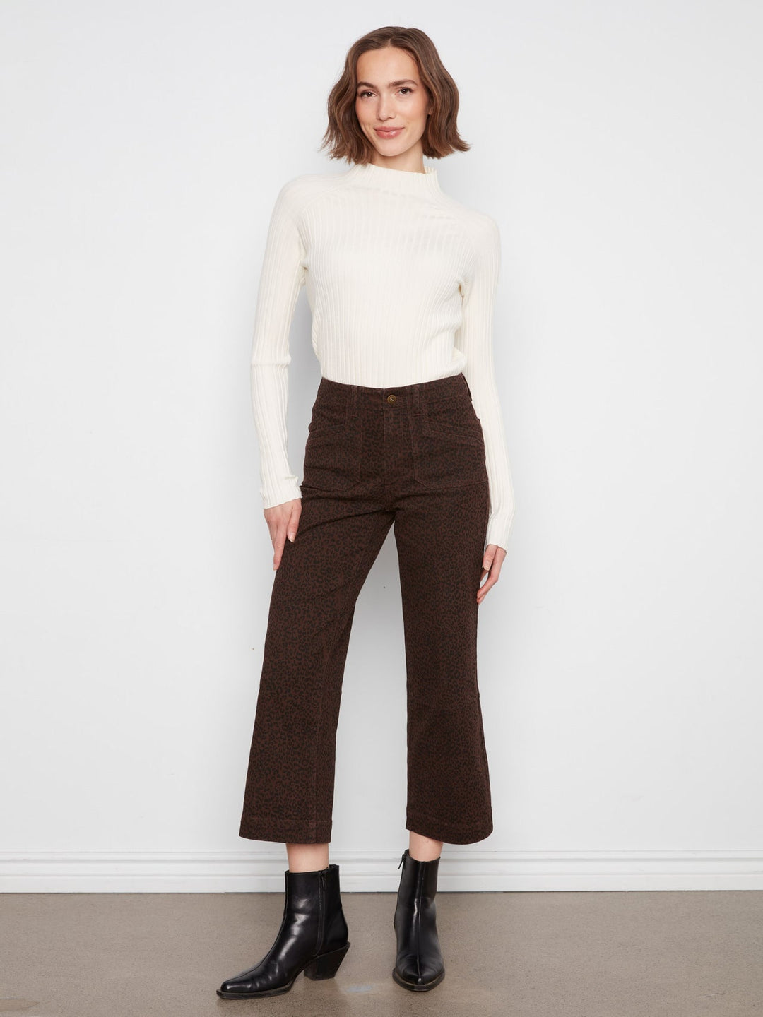 Charlie B Leopard Cropped Pants