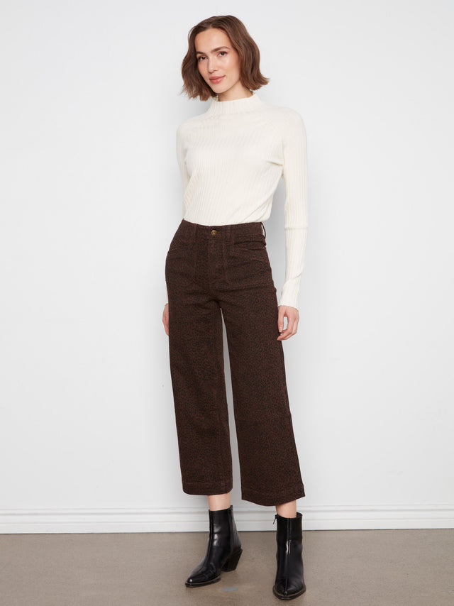 Charlie B Leopard Cropped Pants