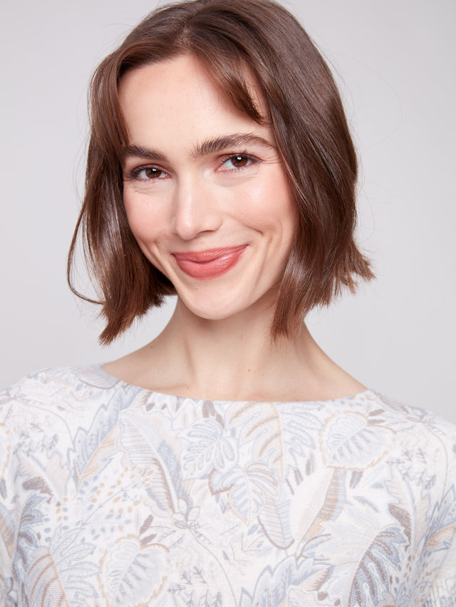 CB Printed LS Foliage Sweater