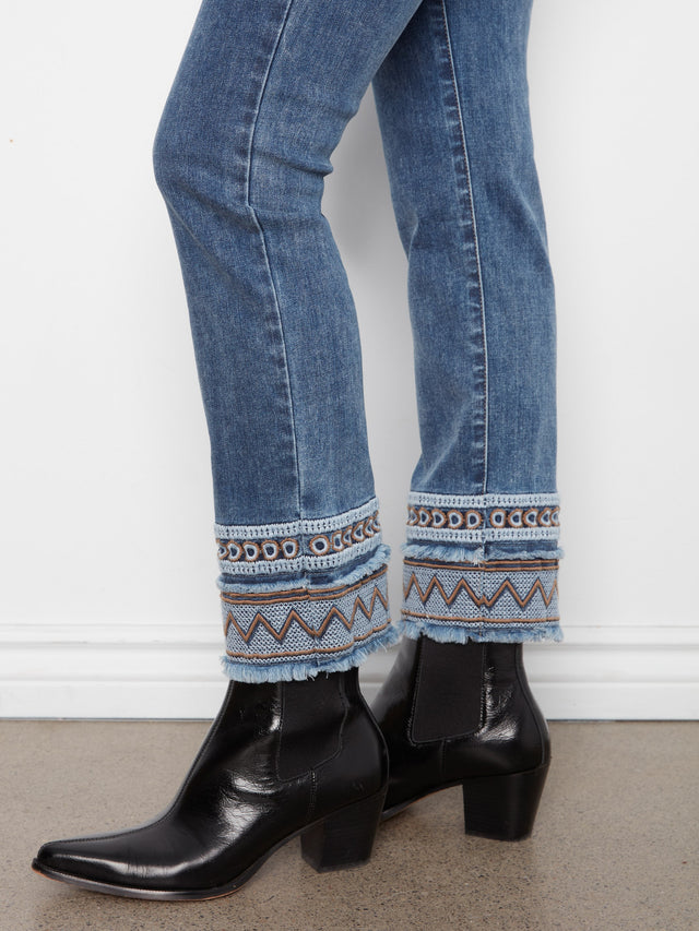 Charlie B Fringe Hem Slim Jeans