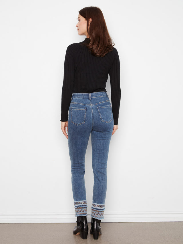 Charlie B Fringe Hem Slim Jeans