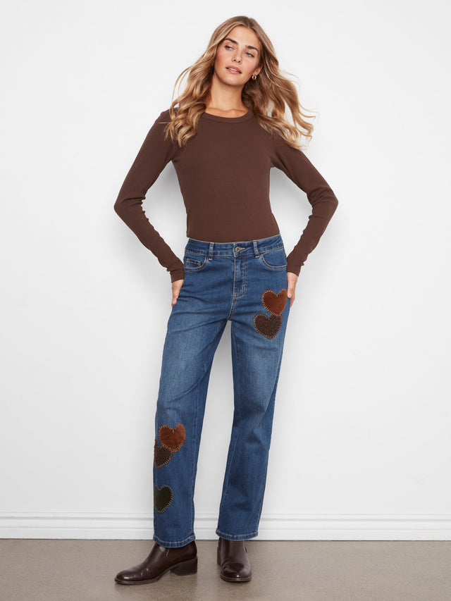 Charlie B Heart Patch Jeans