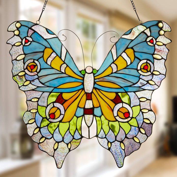 Luisa Butterfly Stained Glass Panel