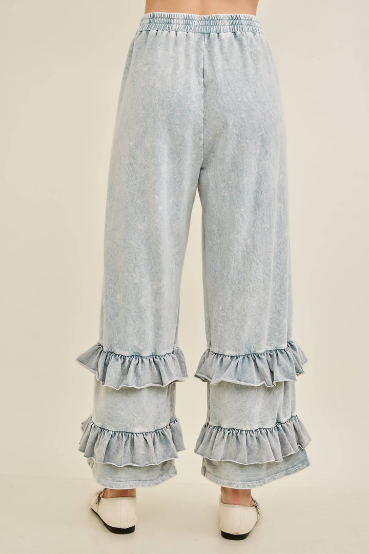 Mineral Washed Ruffle pants