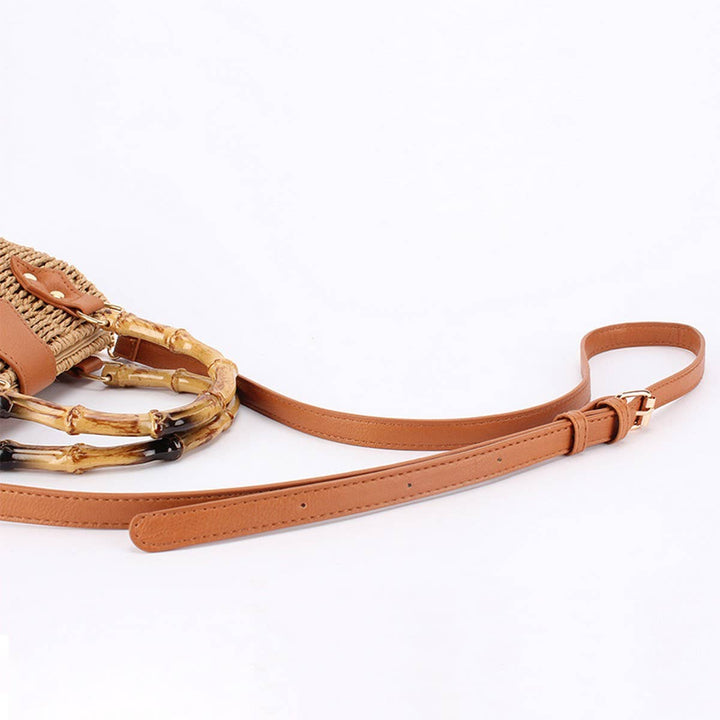Bamboo Handle Straw Bag